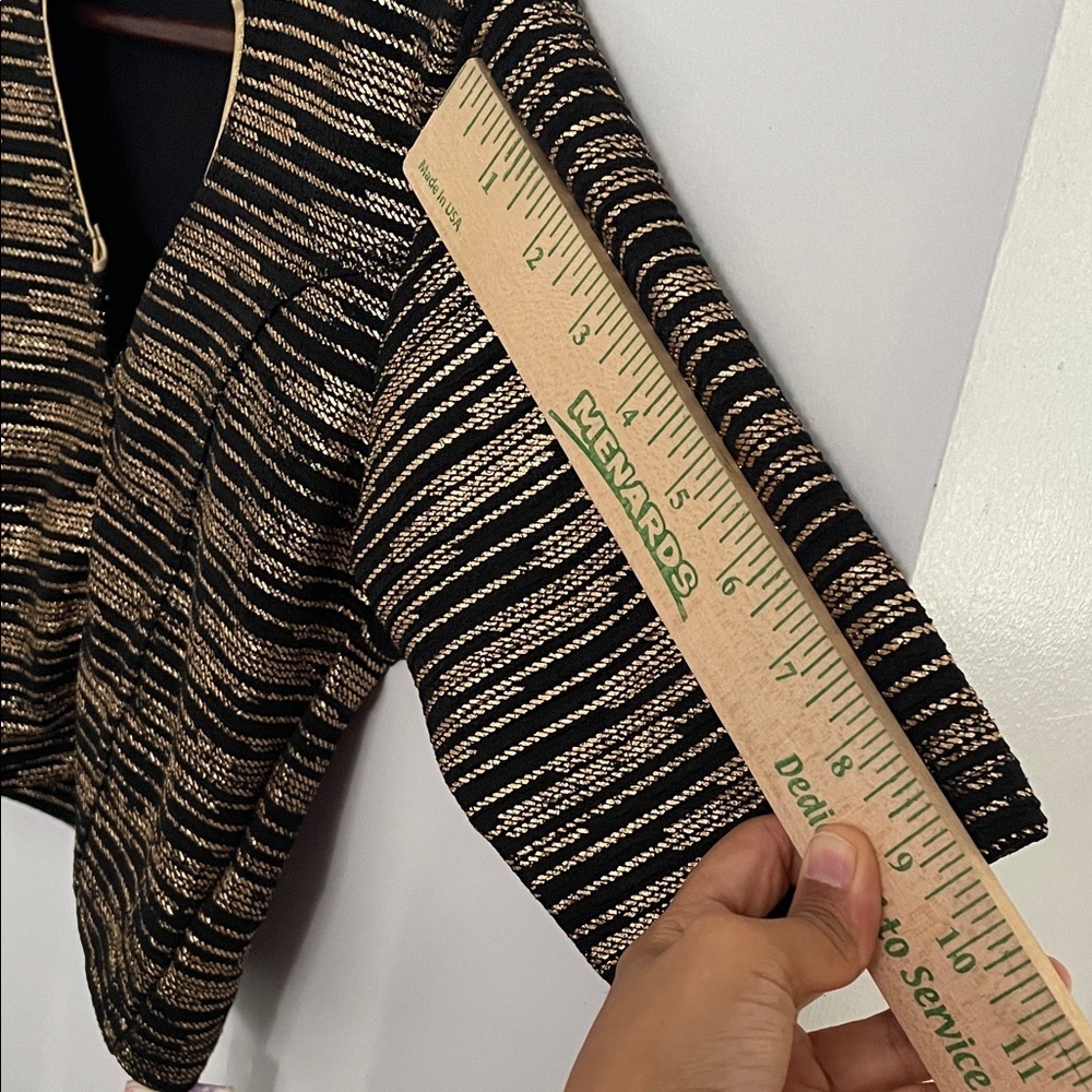 Black and Gold Striped Women's Top - Picture 11 of 11